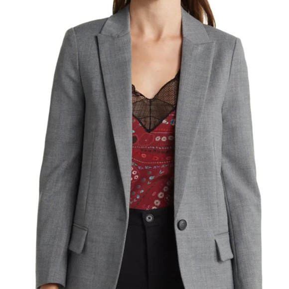 NWT $578 Zadig & Voltaire Viva Amour Strass  Blazer Jacket in Grey Size 36, 38 - Picture 2 of 6